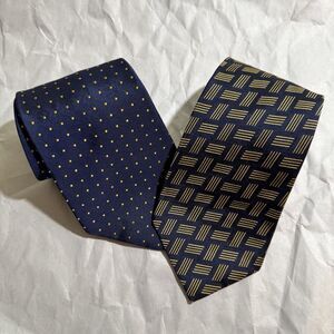 Lot of 2  Lauren Polo Ralph Lauren 100% Silk Hand Finished Neckties 58"x 3.5"